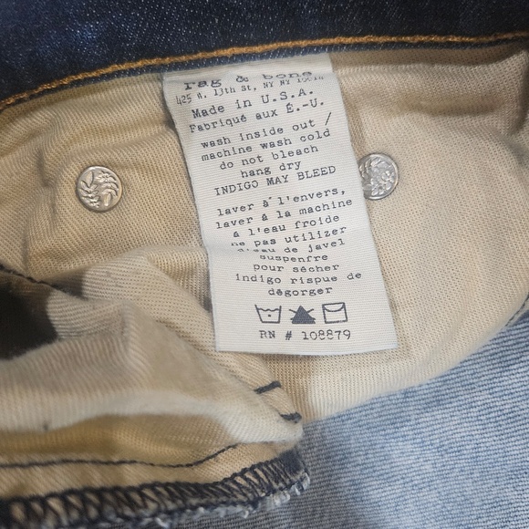 rag & bone JEAN Jeans Womens 28 Dark Wash Kensington Skinny Made USA W1502K353N - Picture 6 of 8